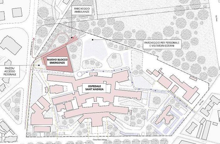 Al via la realizzazione del nuovo blocco ospedaliero del Sant'Andrea Al via la realizzazione del nuovo blocco ospedaliero del Sant'Andrea