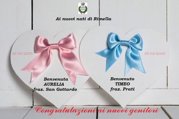 Il Comune di Rimella accoglie Aurelia e Timeo: due nuove nascite in Val Mastallone. Il Comune di Rimella accoglie Aurelia e Timeo: due nuove nascite in Val Mastallone.