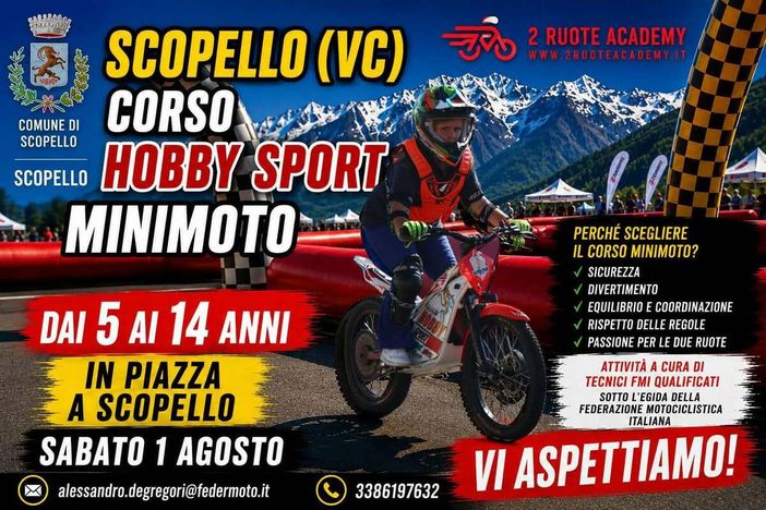 Scopello, sabato corso Hobby Sport Minimoto per bambini e ragazzi Scopello, sabato corso Hobby Sport Minimoto per bambini e ragazzi