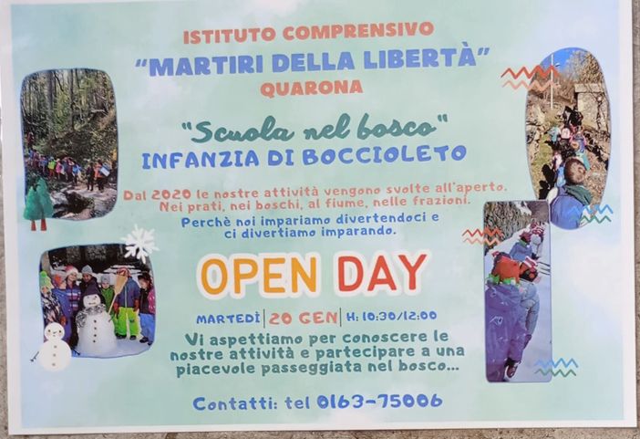 Boccioleto, open day per la “Scuola nel bosco” dell’infanzia