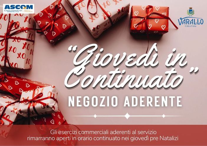 Varallo: Negozi aperti con orario continuato nei giovedì di Dicembre