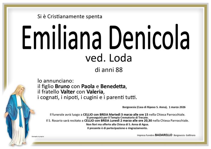 Emiliana Denicola, ved. Loda