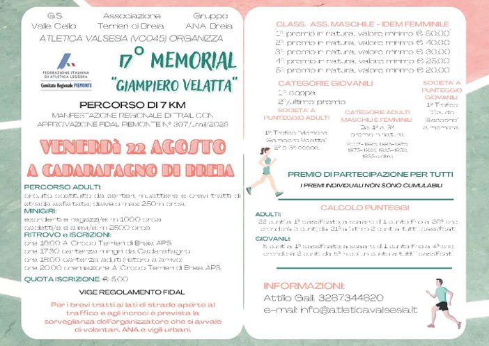 A Breia, il 17° Memorial “Giampiero Velatta”