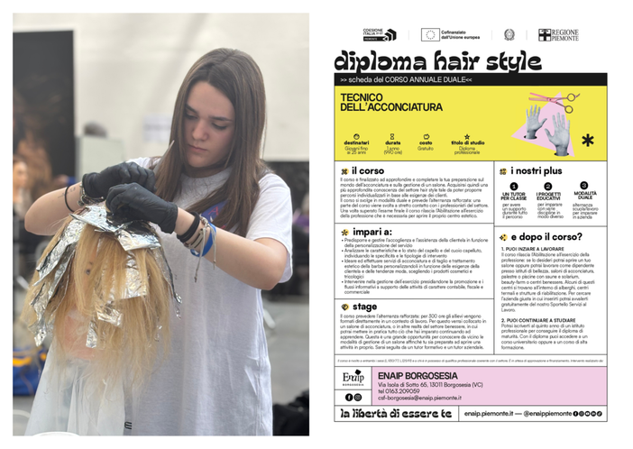 Corso gratuito Tecnico Acconciatura a Borgosesia