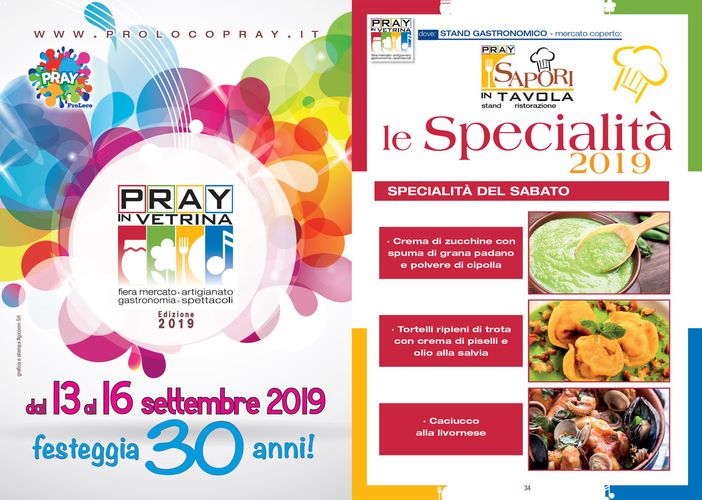 30 anni di Pray in Vetrina: il menù speciale di sabato 14 settembre 30 anni di Pray in Vetrina: il menù speciale di sabato 14 settembre