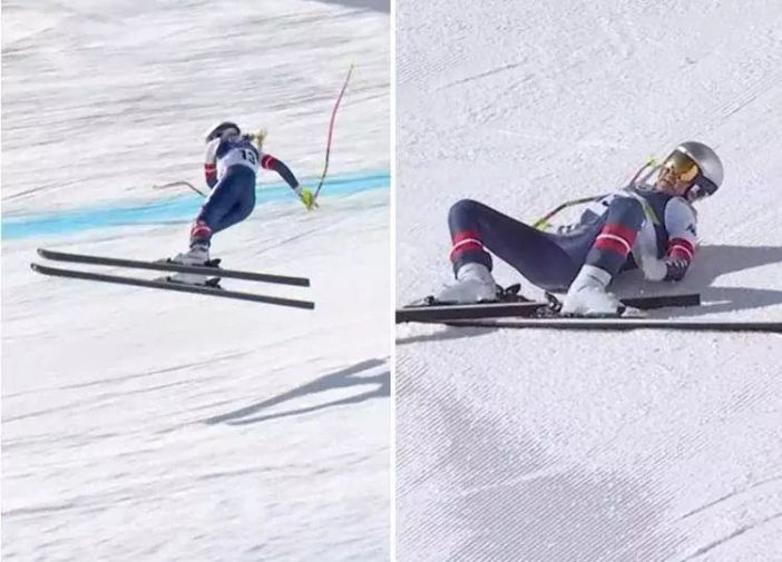 Paura per Vonn, caduta rovinosa e grave infortunio in discesa Milano Cortina Paura per Vonn, caduta rovinosa e grave infortunio in discesa Milano Cortina