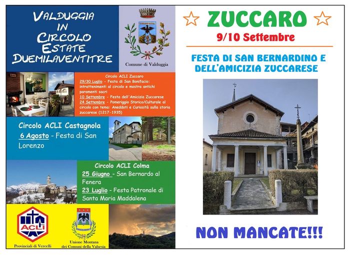 Proseguono gli Eventi promossi dai Circoli ACLI Valduggesi "Valduggia in Circolo Estate Duemilaventitre" Proseguono gli Eventi promossi dai Circoli ACLI Valduggesi "Valduggia in Circolo Estate Duemilaventitre"
