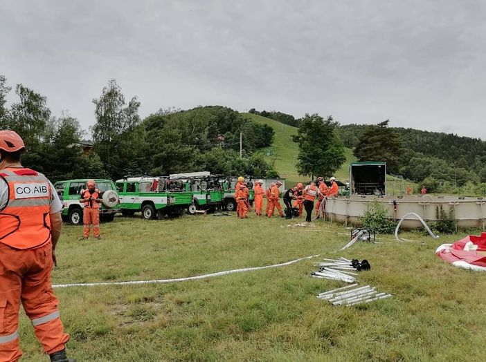 Stamattina esercitazione dell'Aib a Grignasco Stamattina esercitazione dell'Aib a Grignasco
