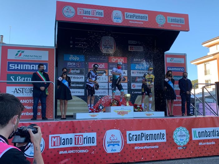 Il podio della Gran Piemonte a Borgosesia