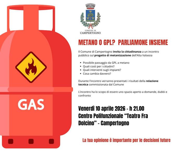 A Campertogno un incontro pubblico sul progetto di metanizzazione dell’Alta Valsesia A Campertogno un incontro pubblico sul progetto di metanizzazione dell’Alta Valsesia