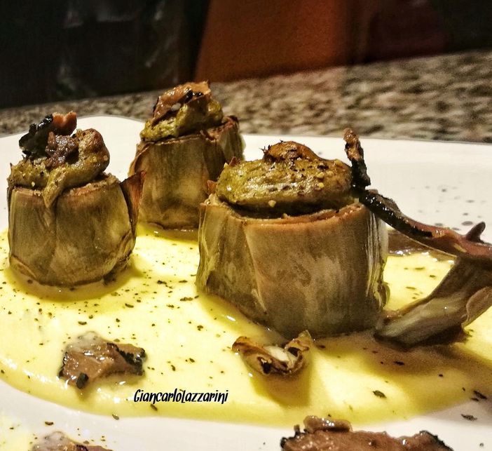 Ricetta: Soufflé di carciofi su fonduta e tartufo nero