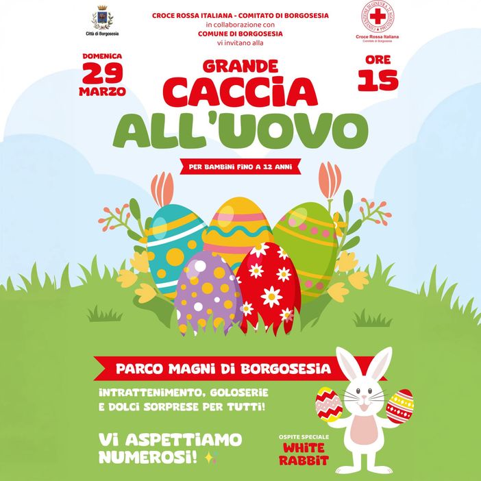 Borgosesia, il 29 marzo torna la “Grande caccia all’uovo” al Parco Magni: pomeriggio per bambini fino a 12 anni
