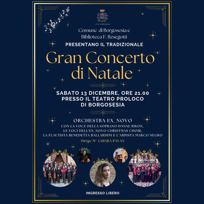 Borgosesia si prepara al Gran Concerto di Natale: musica e atmosfere festive al Teatro Pro Loco
