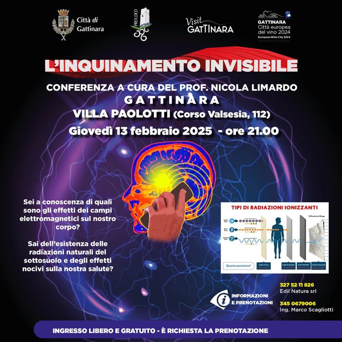 Conferenza sui possibili effetti dei campi elettromagnetici sul corpo a Gattinara Conferenza sui possibili effetti dei campi elettromagnetici sul corpo a Gattinara