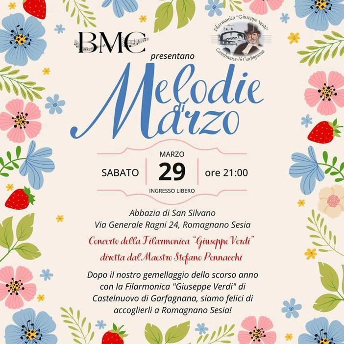 Romagnano Sesia: "Melodie di Marzo", concerto all’Abbazia di San Silvano. Romagnano Sesia: "Melodie di Marzo", concerto all’Abbazia di San Silvano.