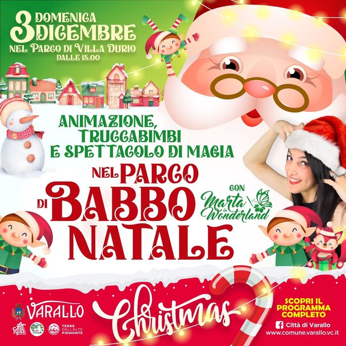 Varallo: Il 3 dicembre il truccabimbi è al Parco Villa Durio