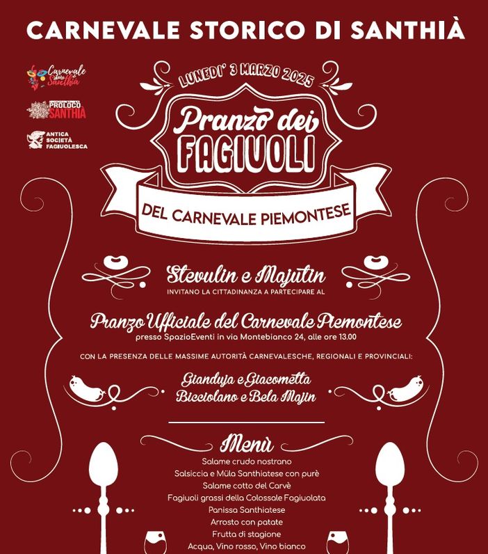 Pranzo dei Fagiuoli al carnevale di Santhià Pranzo dei Fagiuoli al carnevale di Santhià