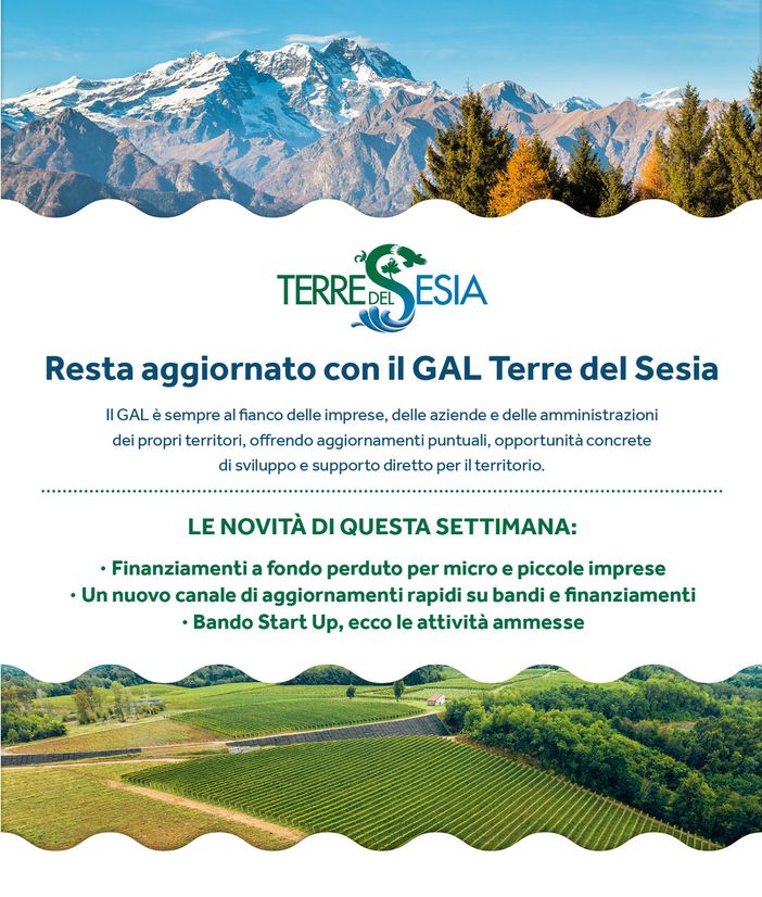 Finanziamenti e nuove opportunità con il GAL Terre del Sesia: bando SRD14 aperto fino al 31 ottobre