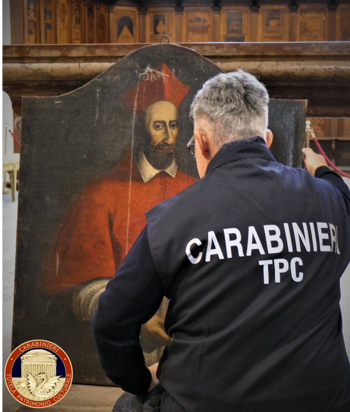 Carabinieri TPC restituiscono ritratto del Card. Giacomo Guala Bicchieri rubato dalla Basilica di Sant’Andrea di Vercelli