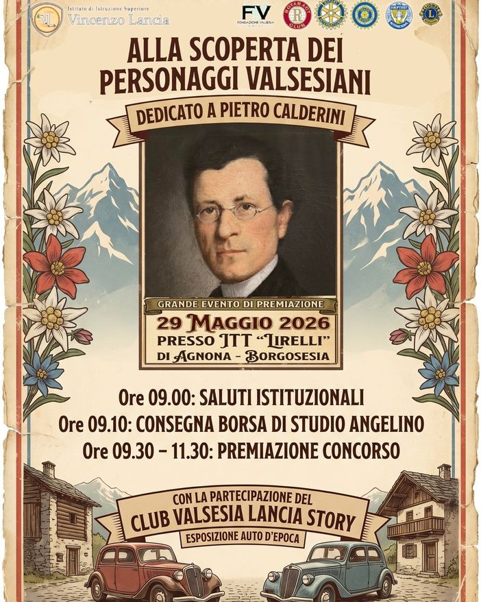 “Alla scoperta dei personaggi valsesiani”, a Borgosesia la premiazione dedicata a Pietro Calderini “Alla scoperta dei personaggi valsesiani”, a Borgosesia la premiazione dedicata a Pietro Calderini