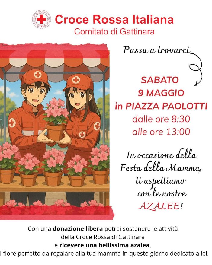 Gattinara, azalee della Croce Rossa per la Festa della Mamma