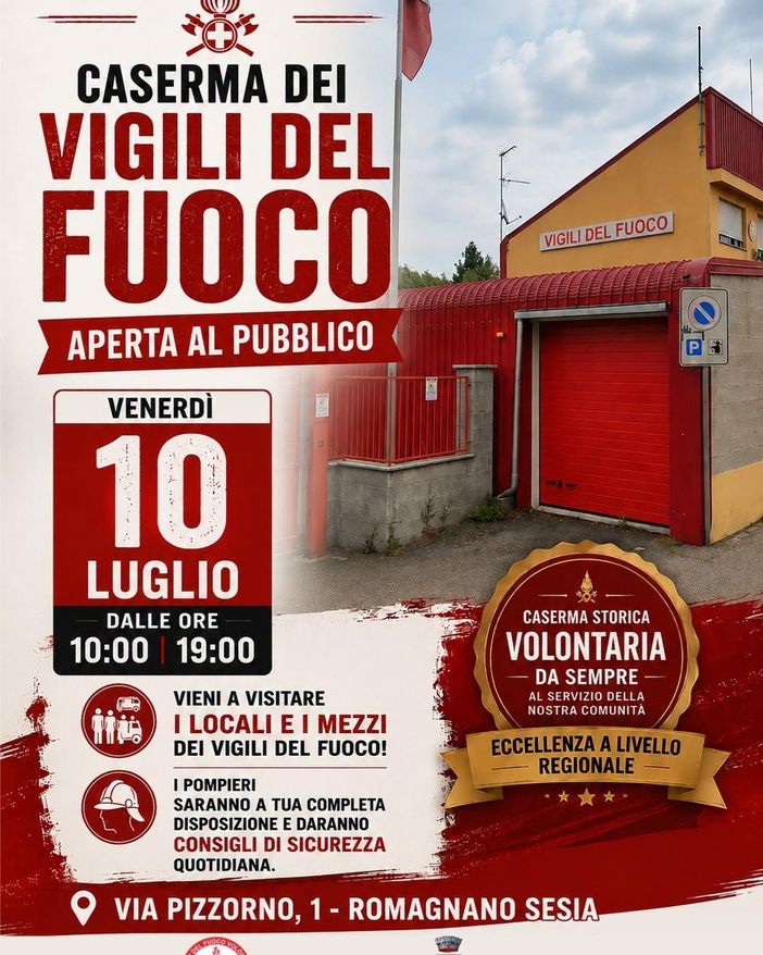 Romagnano Sesia, caserma aperta per scoprire il lavoro dei Vigili del Fuoco volontari Romagnano Sesia, caserma aperta per scoprire il lavoro dei Vigili del Fuoco volontari