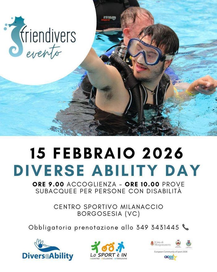 Un tuffo nell’inclusione: a Borgosesia il “Diverse Ability Day” con prove subacquee gratuite