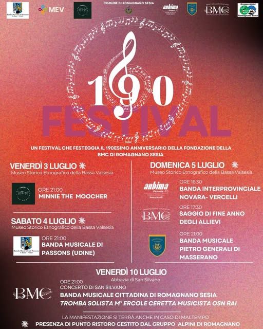 Il 190° Festival accende l’estate musicale di Romagnano Sesia Il 190° Festival accende l’estate musicale di Romagnano Sesia