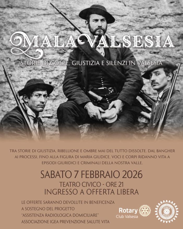 Varallo, Serata Culturale 2026 al Teatro Civico con “Mala Valsesia” Varallo, Serata Culturale 2026 al Teatro Civico con “Mala Valsesia”