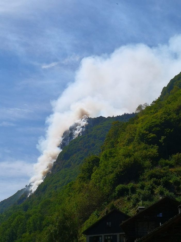Incendio a Rassa, in azione canadair ed elicottero