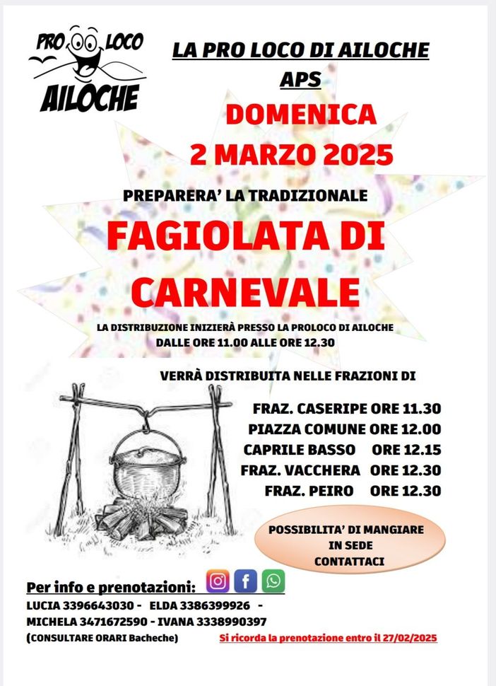 Fagiolata con la Pro loco di Ailoche Fagiolata con la Pro loco di Ailoche