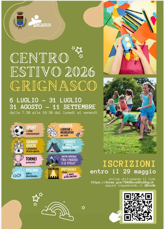 A Grignasco il Centro estivo 2026 con Archimede Idee in Movimento A Grignasco il Centro estivo 2026 con Archimede Idee in Movimento