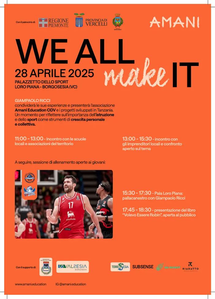 Borgosesia: Grande giornata di sport e solidarietà per Amani Education ODV Borgosesia: Grande giornata di sport e solidarietà per Amani Education ODV