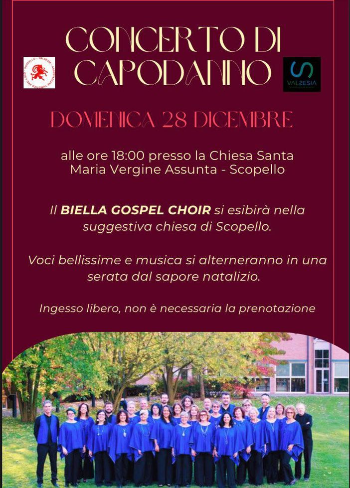 Gospel in Chiesa: il Biella Gospel Choir a Scopello oggi 28 dicembre alle 18
