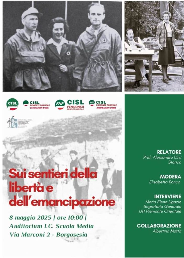 Borgosesia, "Sui sentieri della libertà e dell'emancipazione": convegno sulla resistenza in Valsesia