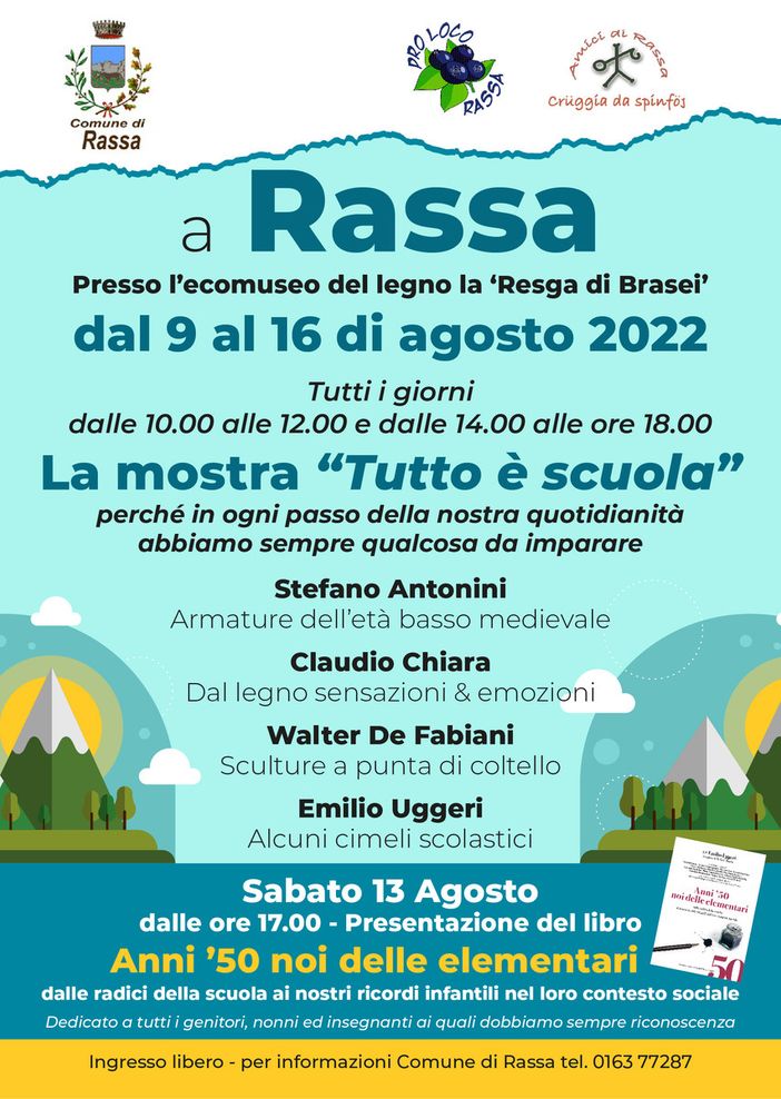 Rassa: Al via la mostra "Tutto è scuola" Rassa: Al via la mostra "Tutto è scuola"