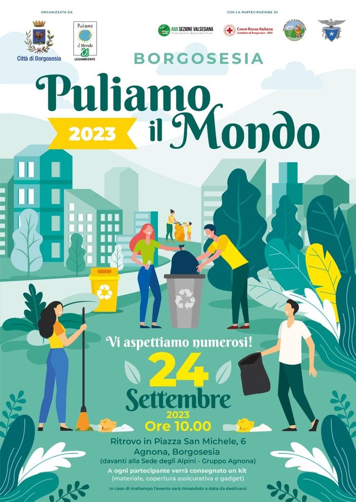 Borgosesia aderisce alla trentesima edizione della campagna nazionale di Lega Ambiente “Puliamo il mondo” Borgosesia aderisce alla trentesima edizione della campagna nazionale di Lega Ambiente “Puliamo il mondo”