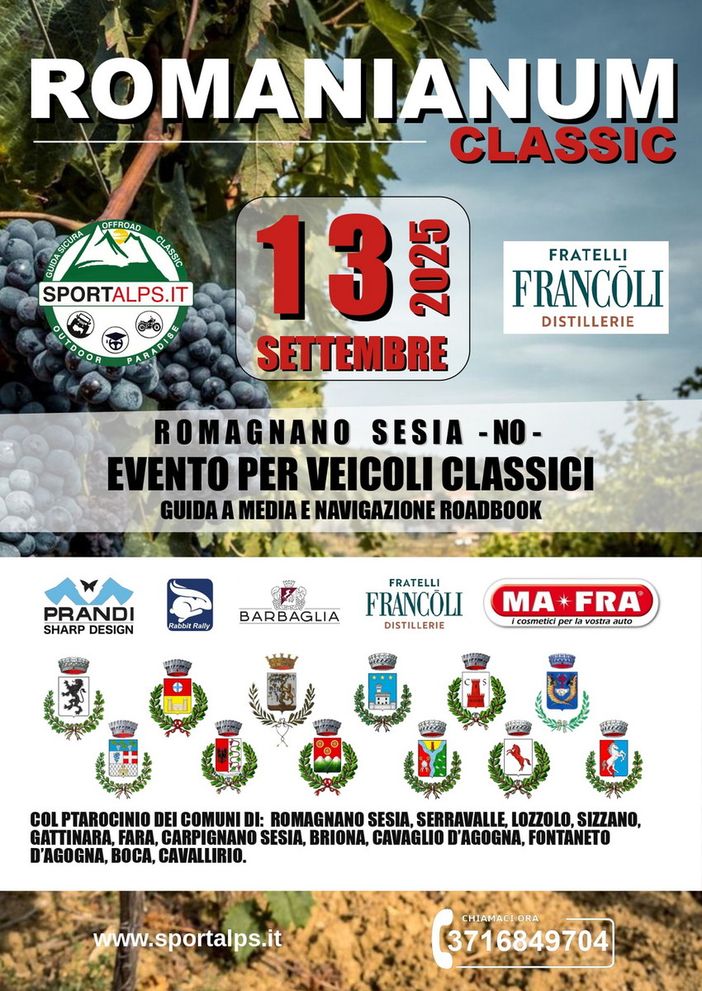 A Romagnano Sesia il "Classic Romanianum": l'evento dedicato ai veicoli classici