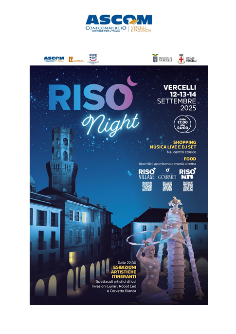 Vercelli si prepara alle Riso’ Night: tre giorni di gusto, musica e spettacolo