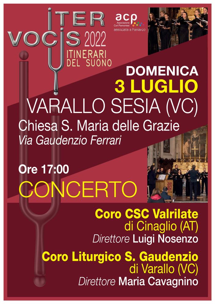 Varallo: “ITER VOCIS”  in scena domenica 3 luglio Varallo: “ITER VOCIS”  in scena domenica 3 luglio