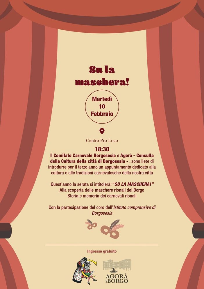 Borgosesia, una serata per riscoprire le maschere rionali con “Su la maschera!”