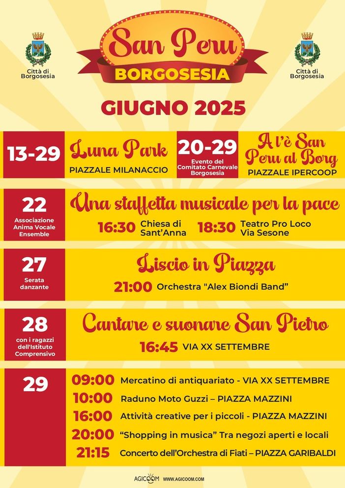 Borgosesia: tutti in piazza per la festa di San Peru