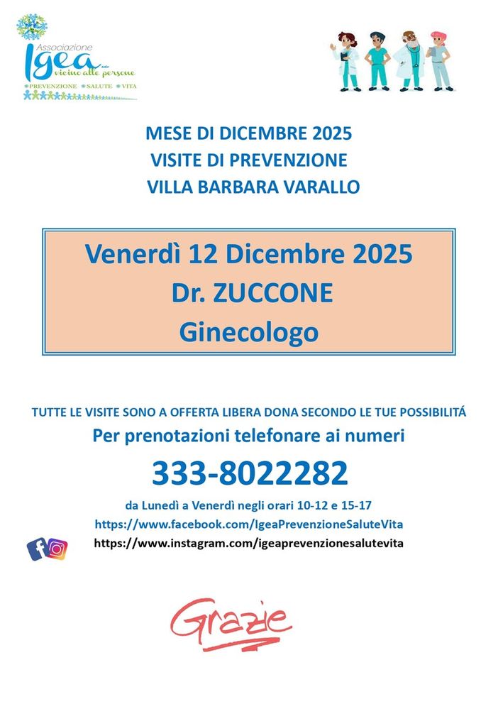Varallo, visite ginecologiche di prevenzione a Villa Barbara: nuova data il 12 dicembre 2025