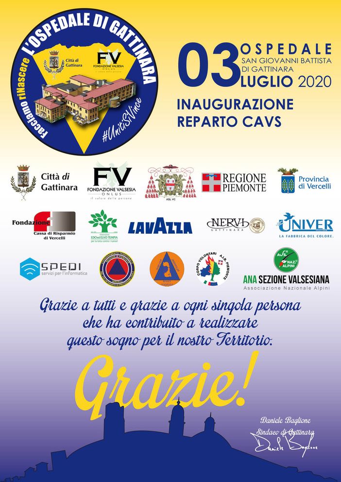 Venerdì si inaugura il Reparto CAVS dell’Ospedale di Gattinara