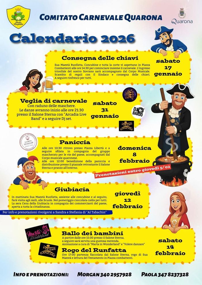 Quarona entra nel clima di Carnevale: dalla consegna delle chiavi alla Paniccia