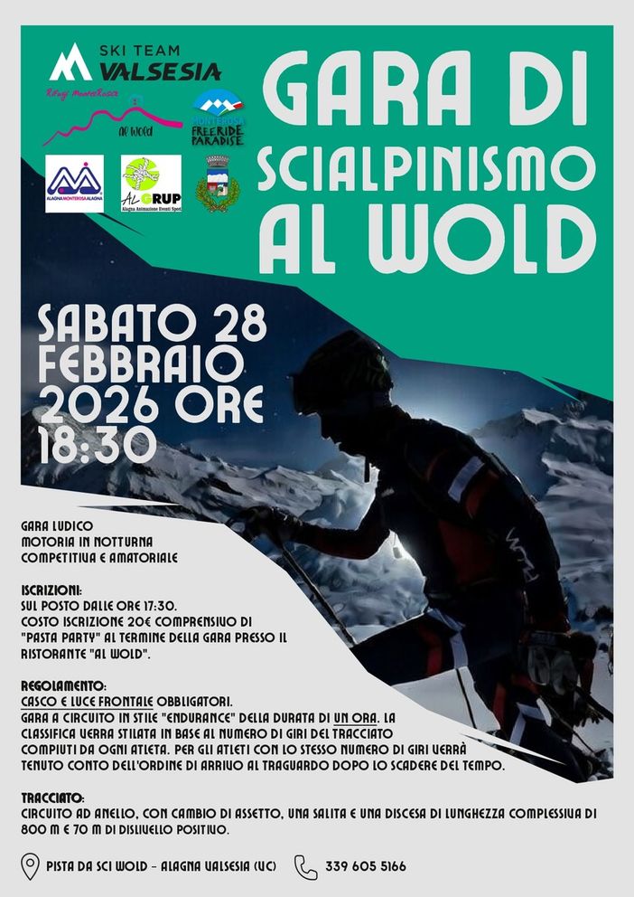 Notte di scialpinismo ad Alagna Valsesia: sfida “endurance” sulla pista del Wold