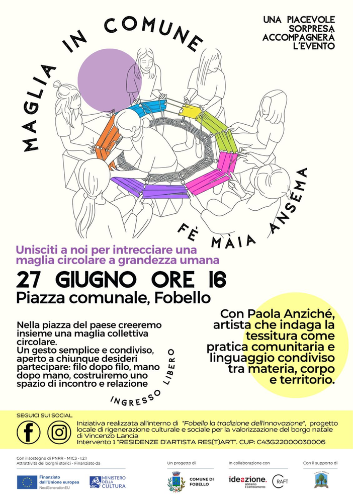 Fobello, “Maglia in Comune” intreccia arte, comunità e territorio Fobello, “Maglia in Comune” intreccia arte, comunità e territorio