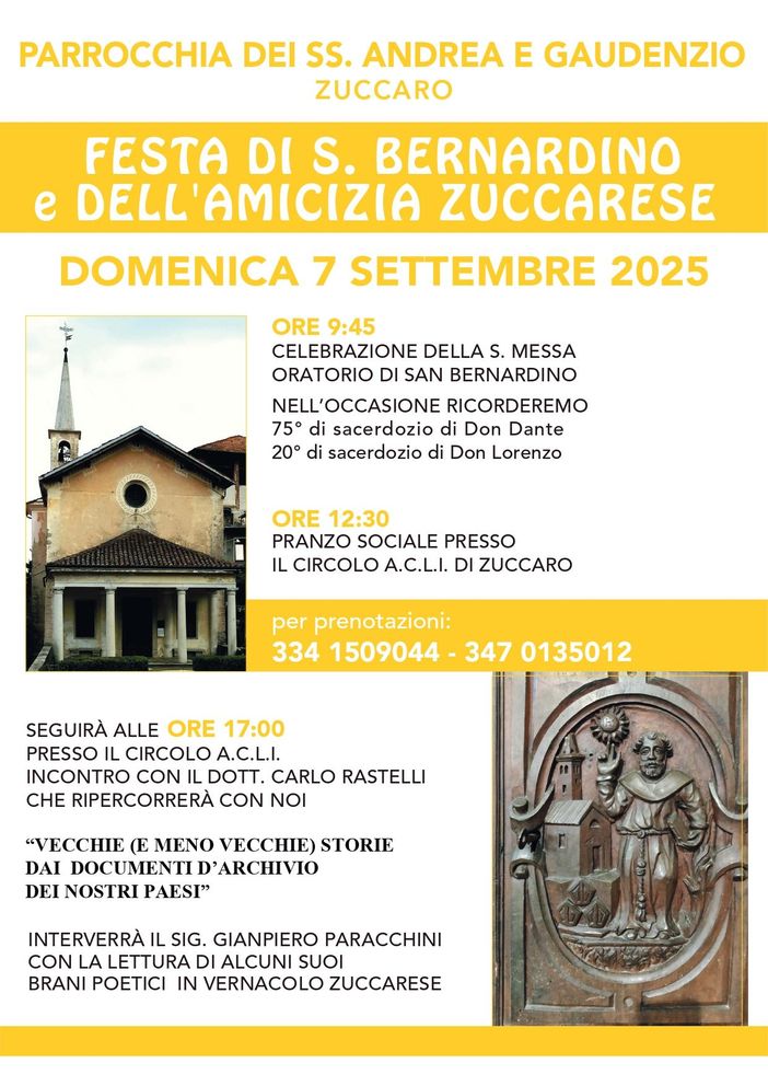 Zuccaro celebra la festa di San Bernardino e dell’Amicizia zuccarese