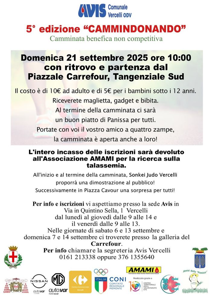 CamminDonando 5ª Edizione: un passo per la vita