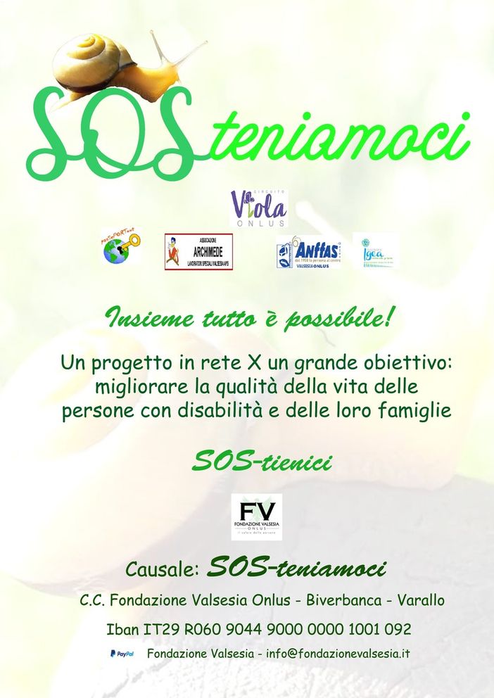 SOS-teniamoci: Una rete di associazioni a supporto delle persone con disabilità SOS-teniamoci: Una rete di associazioni a supporto delle persone con disabilità